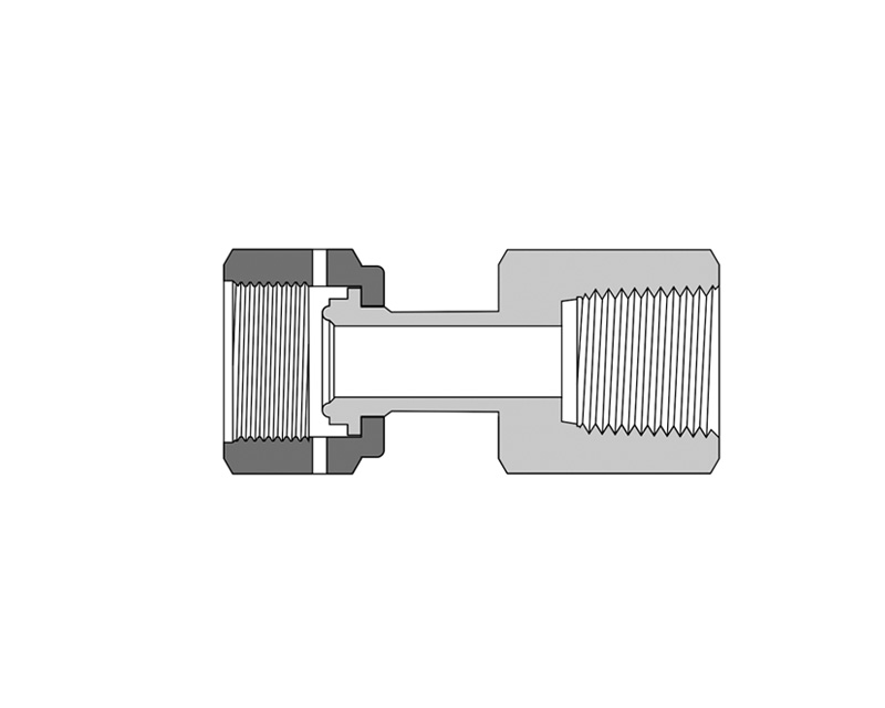 316 SS Metal Gasket Face Seal Fittings, FR Welded Gland to Female NPT, 1/4" FR Welded Gland  x 1/4 Male NPT 