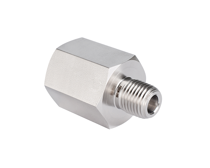 316 SS, FITOK 6 Series Pipe Fitting, Adapter, 1/4 Female ISO Tapered Thread(RT) × 1/4 Male ISO Tapered Thread(RT)