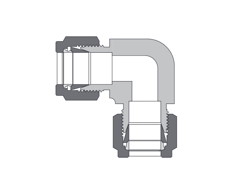 Brass, FITOK 6 Series Tube Fitting, Union Elbow, 12mm O.D.