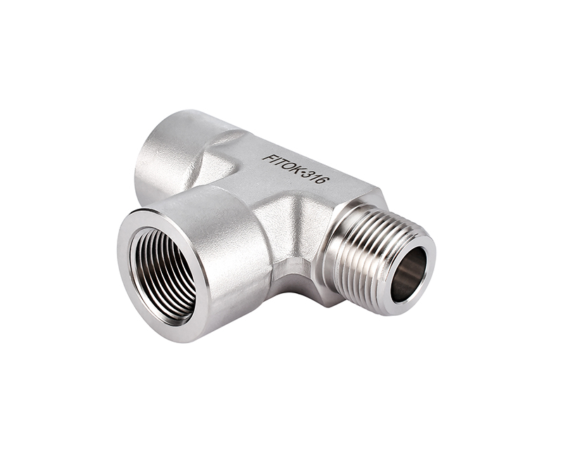 316 SS Pipe Fitting, Male Street Tee, 1" Female NPT × 1" Male NPT × 1" Female NPT