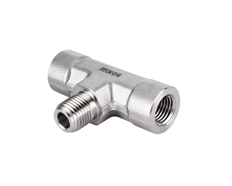 316 SS Pipe Fitting, Male Branch Tee, 1" Female NPT × 1" Female NPT × 1" Male NPT