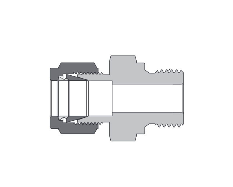 Brass, FITOK 6 Series Tube Fitting, Male Connector, 12mm O.D. × 3/8 ISO Parallel Thread(RS)