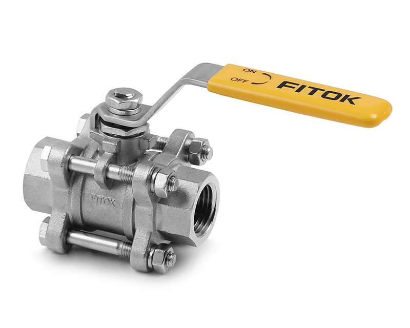 CF8M, BG Series Ball Valve, 3-piece, PTFE Seats, 1 Female NPT , 1000psig(69bar), -20°F to 450°F(-28°C to 232°C), 0.98" Orifice, Straight