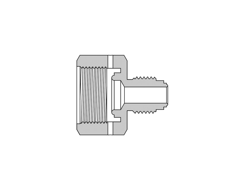 316 SS Metal Gasket Face Seal Fittings, Reducing Adapter,1/2" Female FR x 1/4" FR Body