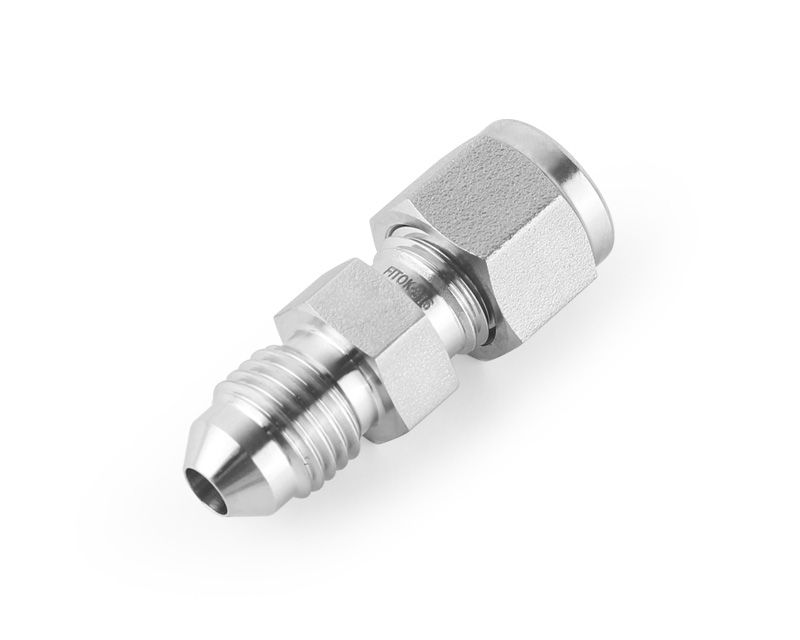 Male Connector, 316SS, 5/8in. Tube OD, 2-Ferrule x 5/8in. Male JIC, (AN10: 7/8-14) 37ºFlare