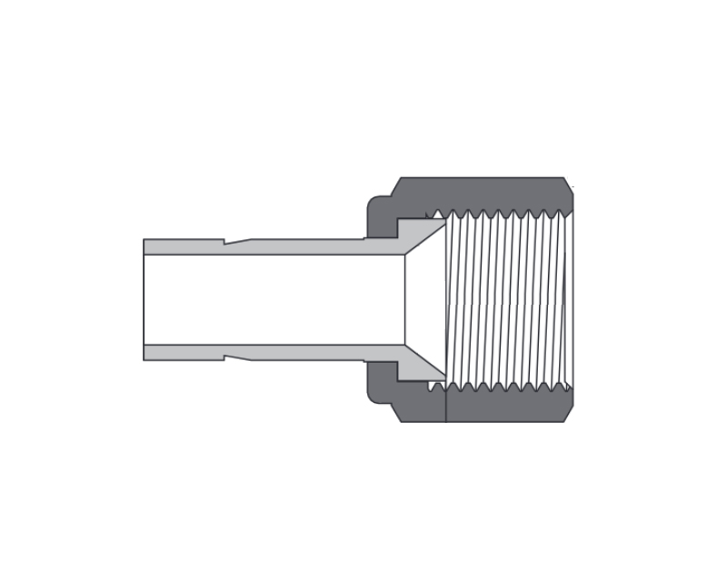 Female Adapter, 316SS, 1/8in. OD Tube Stub End  x 1/8in. Female JIC (AN6)37º Flare