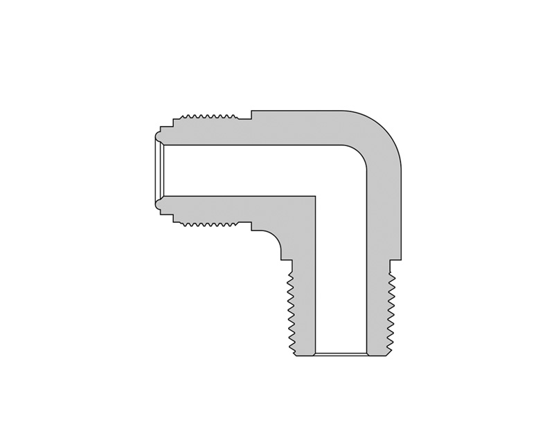 316 SS, FITOK FR Series Metal Gasket Face Seal Fitting, FR Body to Male NPT Elbow, 1/4" FR x 1/4 Male NPT