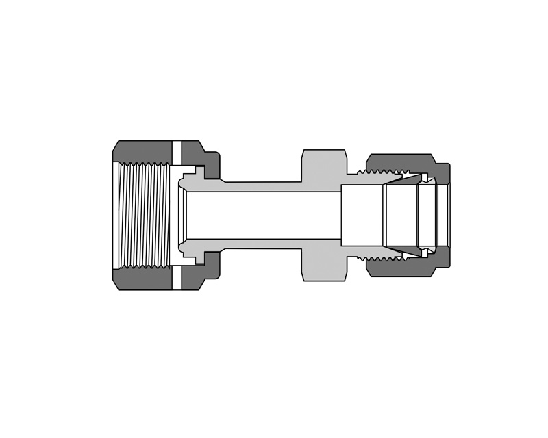 316 SS Metal Gasket Face Seal Fittings, 1/4" FR Welded Gland Union