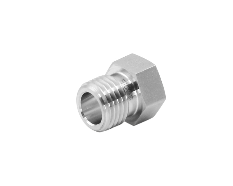 316 SS, FITOK FR Series Metal Gasket Face Seal Fitting, Short Male Nut, 1/4" FR, 0.65"(16.5mm) Long