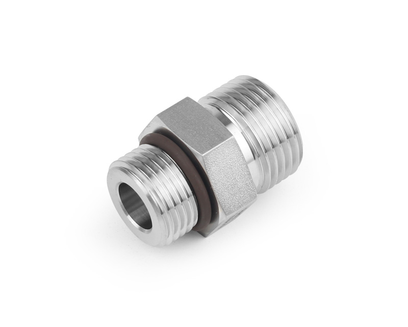 316 SS O-Ring Face Seal Fitting, Male Connector, 3/4"FO Body x 1 1/16-12 SAE/MS Thread