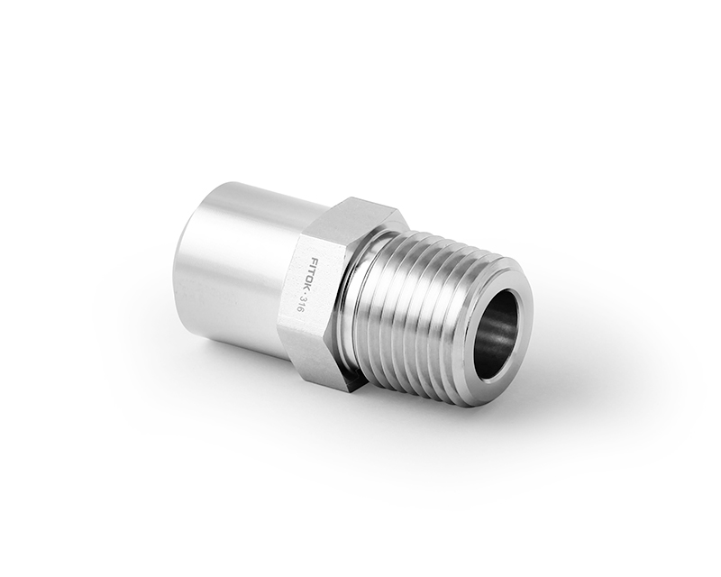 316 SS Weld Fitting,Pipe Socket Weld Male Connector, 1/2"  Pipe Socket Weld × 1/2" Male NPT