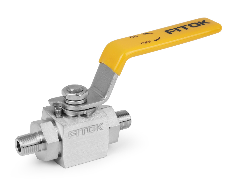 Ball Valve, Body: 316SS, MWP: 6,000psig, Seat: PVDF,  Conn.: 1/2in. x 1/2in. (M)NPT, Orifice:10mm, Cv:7.5, SS Lever Handle