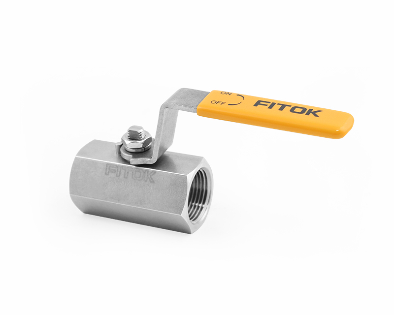 316 SS, BR Series Ball Valve, Hexbar Stock, PTFE Seats, 3/4 Female ISO Parallel Thread, 1000psig(69bar), -20°F to 450°F( -28°C to 232°C), 0.47" Orifice, Straight