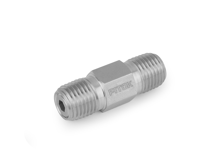 316 SS, CO Series Check Valves, One Piece Body, 1/4 Male NPT, Fluorocarbon FKM O-ring, 3000psig(207bar), -10°F to 375°F(-23°C to 190° C), Fixed Cracking Pressure 3psig(0.21bar)