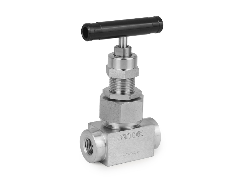 Needle Valve, Body: 316SS, MWP: 6,000psig, Packing: PTFE, Conn.: 1/4in. x 1/4in. (F)NPT, Orifice:4mm, Cv:0.35, Black Al T-bar Handle, Union Bonnet