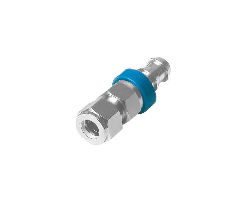 316 SS, MP Series Multipurpose Push-on Hose End Connection, 1/4" Nominal Hose Size × 1/4" Tube Fitting