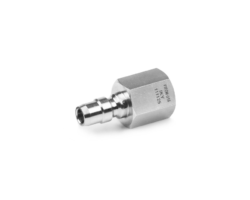 316 SS, QF8 Series Full Flow Quick Connect, 1/2" Tube Fitting, Stem without Valve, 13.0 Cv