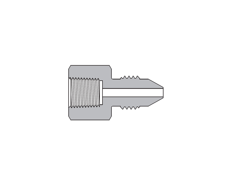 316 SS, FITOK AMH Series Adapter Fitting, Female to Male, 1/4" Female NPT × 1/4" Male 60 Series High Pressure Coned and Threaded Connection