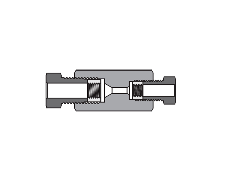 316 SS, FITOK 20M Series Medium Pressure Fitting, Coned and Threaded Connection, Reducing Union, 1" O.D. × 1/4" O.D.