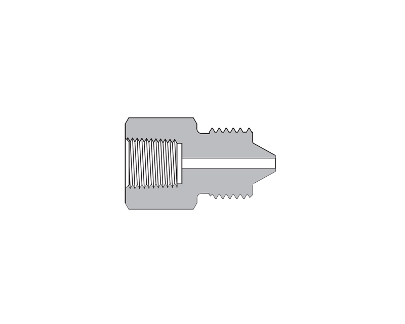 316 SS, FITOK AMH Series Adapter Fitting, Female to Male, 3/8" Female NPT × 3/8" Male 20M Series Medium Pressure Coned and Threaded Connection