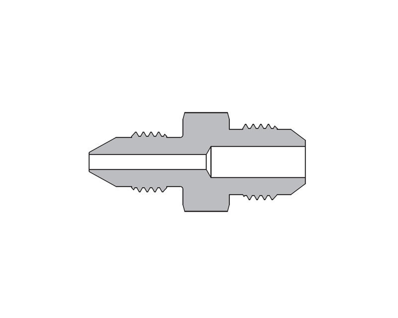 316 SS, FITOK AMH Series Adapter Fitting, Male to Male, 3/8" Male 20D Series Medium Pressure Tube Fitting X 3/8 Male JIC