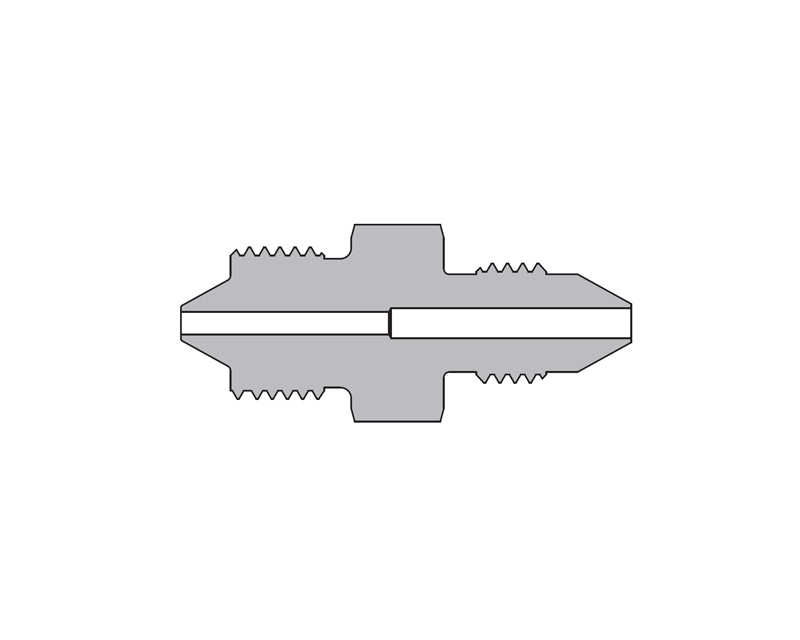 316 SS, FITOK AMH Series Adapter Fitting, Male to Male, 1/4" Male 60 Series High Pressure × 1/4" Male 20M Series Medium Pressure, Coned and Threaded Connection