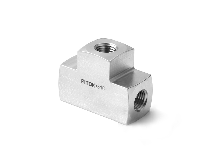 316 SS, FITOK PMH Series High Pressure Pipe Fitting, Female Tee, 3/4 Female NPT