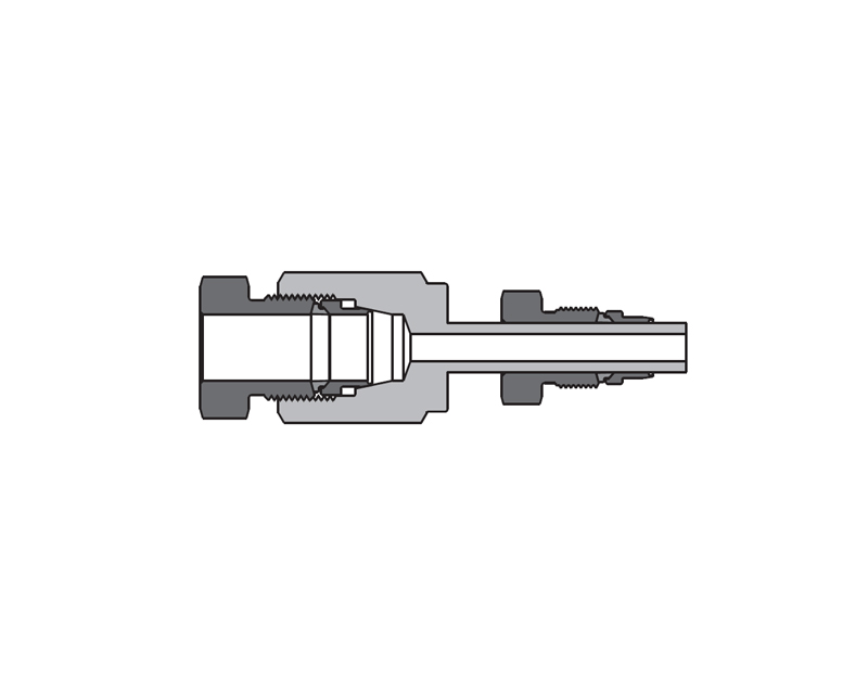 316 SS, FITOK 20D Series Medium Pressure Tube Fitting, Reducer, 3/8" O.D. × 1/2" O.D.