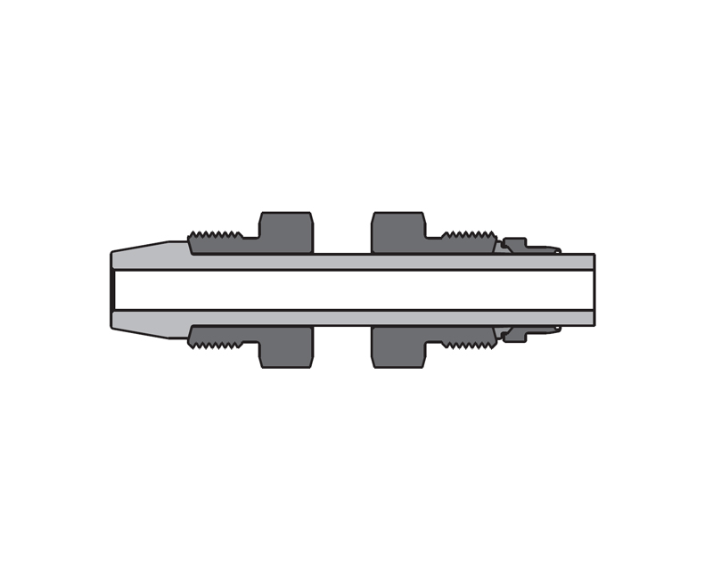 316 SS, FITOK 20D Series Medium Pressure Tube Fitting, Port Connector, 1/4" O.D.