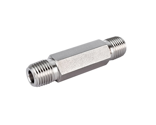 [SS-PLN-NS4-4] 316 SS Pipe Fitting,Hex Long Nipple, 1/4" Male NPT, 4.0in(101.6mm) Length