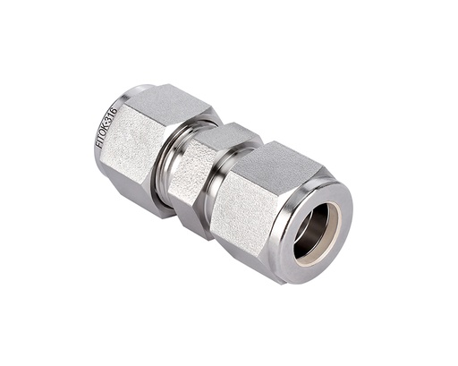 [SS-U-FL4] 316 SS, FITOK 6 Series Tube Fitting, Union, 1/4" O.D.