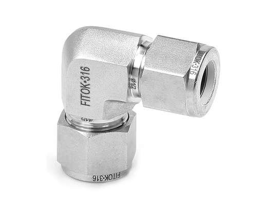 [SS-LU-ML6] Union Elbow, 316SS, 6mm x 6mm Tube OD, 2-Ferrule, 90Deg. 