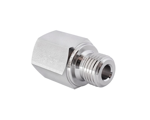 [SS-PA-NS8-RS8] 316 SS Pipe Fitting, Adaper 1/2" Female NPT × 1/2" Male BSPP (RS) 