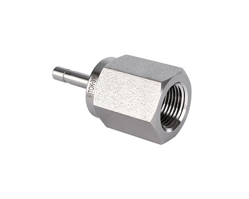 [SS-AF-MT10-RG4] Female Adapter, 316SS, 10mm. OD Tube Stub End  x 1/4in. BSPP (RG Port)