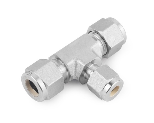 [SS-TTT-FL8-FL8-FL4] 316 SS, FITOK 6 Series Tube Fitting, Reducing Union Tee, 1/2" O.D. × 1/2" O.D. × 1/4" O.D.