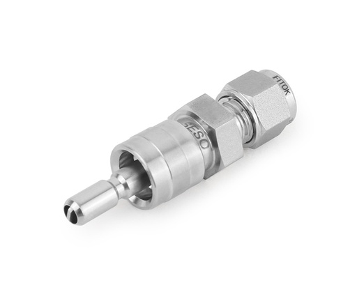 [SS-QC4-FL4-S] 316 SS, QC4 Series Quick Connect, 1/4" Tube Fitting, Stem without Valve Remains Open when Uncoupled, 0.3 Cv