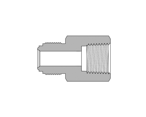 [SS-CF-FR4-NS4] 316 SS, FITOK FR Series Metal Gasket Face Seal Fitting, FR Body to Female NPT, 1/4" FR x 1/4 Female NPT