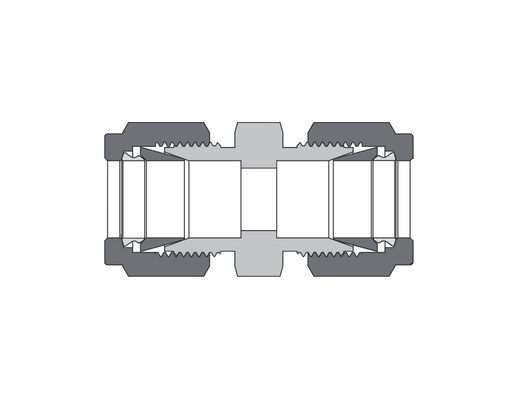 [B-U-FL6] Union, Brass, 3/8in. x 3/8in. Tube OD, 2-Ferrule,