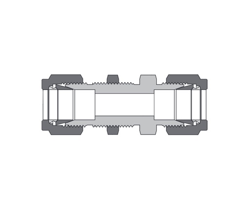 [B-BU-FL2] Brass, FITOK 6 Series Tube Fitting, Bulkhead Union, 1/8" O.D.