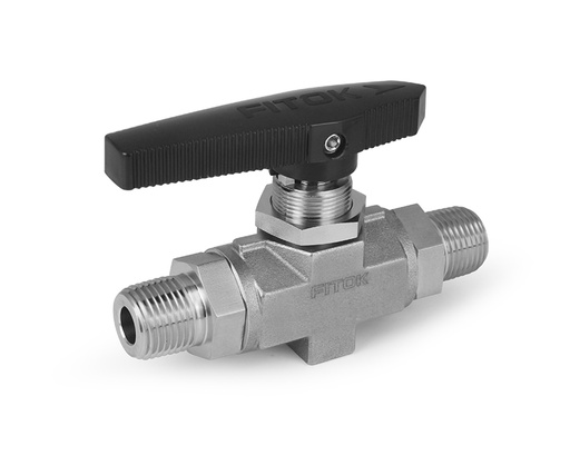 [BVSS-NS4-06] Ball Valve, Body: 316SS, MWP: 1,500psig, Seat: PTFE, Conn.: 1/4in. x 1/4in. (M)NPT, Orifice:6.4mm, Cv:2.34, Black Nylon Handle