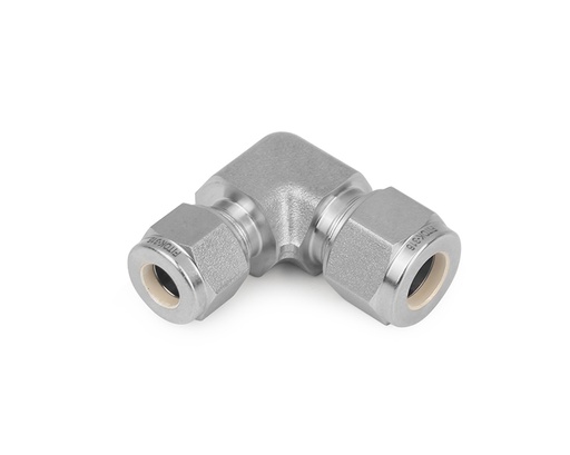 [SS-LU-FL12-FL8] Union Elbow, 316SS, 3/4in. x 1/2in.  Tube OD, 2-Ferrule, 90Deg. 