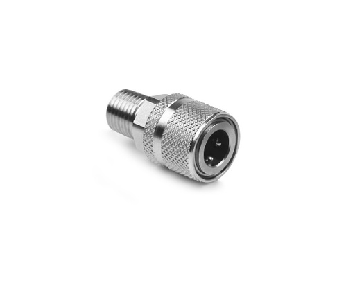 [SS-QF4-NS4-B] 316 SS, QF4 Series Full Flow Quick- Connects, 1/4 Male NPT, Body without Valves, Fluorocarbon FKM O-ring