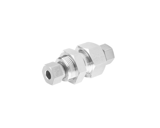 [SS-DBU-DFF12] 316 SS, FITOK 20D Series Medium Pressure Tube Fitting, Bulkhead Union, 3/4" O.D.