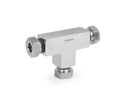 [SS-DT-DFF12] 316 SS, FITOK 20D Series Medium Pressure Tube Fitting, Union Tee, 3/4" O.D.