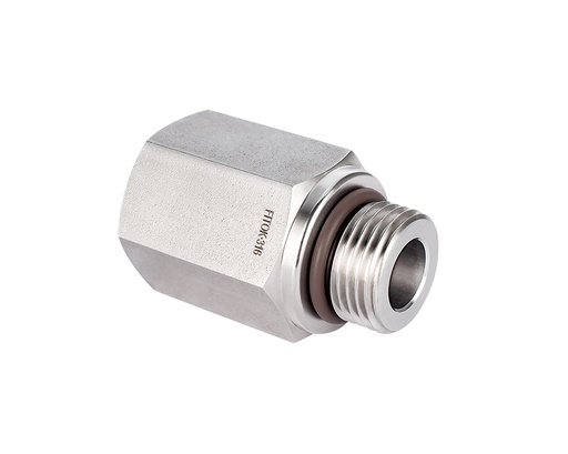 [SS-PA-NS4-ST7] 316 SS Pipe Fitting, Adaper 1/4" Female NPT × 7/16-20 Male SAE/MS