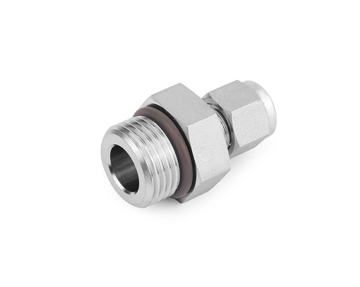 [SS-CM-FL4-MST14] Male Connector, 316SS, 1/4in. Tube OD, 2-Ferrule × M14×1.5Male Metric Thread(MST)