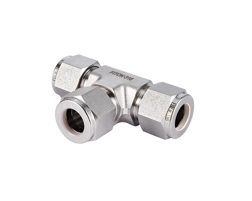 [SS-TTT-FL10] Union Tee, 316SS, 5/8in. x 5/8in. x 5/8in. Tube OD, 2-Ferrule