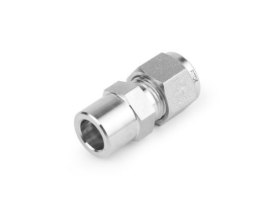 [SS-CW-FL8-TS8] Weld Connector, 316SS, 1/2in. Tube OD, 2-Ferrule x 1/2in. Fractional Tube Socket Weld 