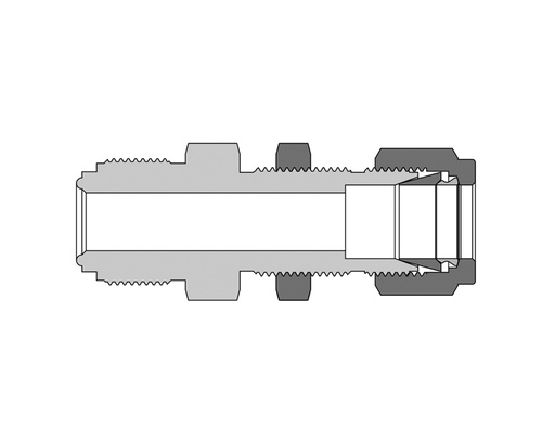 [SS-UB-FR4-FL4] 316 SS Metal Gasket Face Seal Fittings, Tube Fitting Bulkhead Connector, 1/4" FR Body x 1/4" Tube Fitting