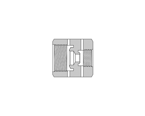 [SS-RU-FR8-FR4] 316 SS, FITOK FR Series Metal Gasket Face Seal Fitting, Female Reducing Union, 1/2" FR x 1/4" FR, 1.40"(35.8mm) Long